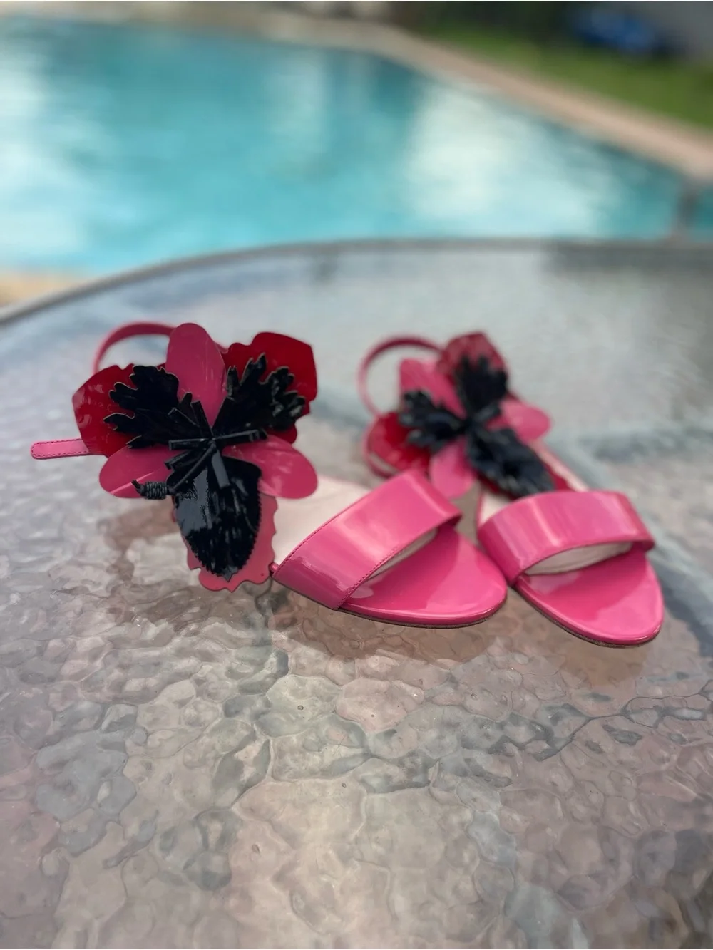 Miu Miu Hot Pink Patent Leather Slingback Sandals 36.5